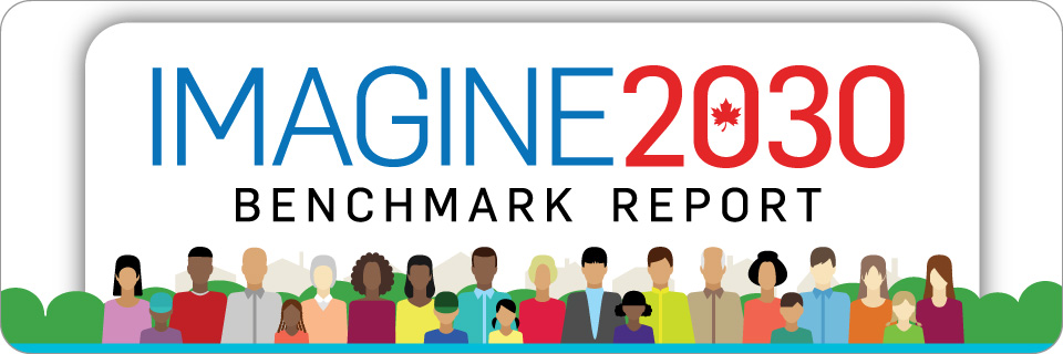 IMAGINE2030 banner with illustration representing diversity of all Canadians